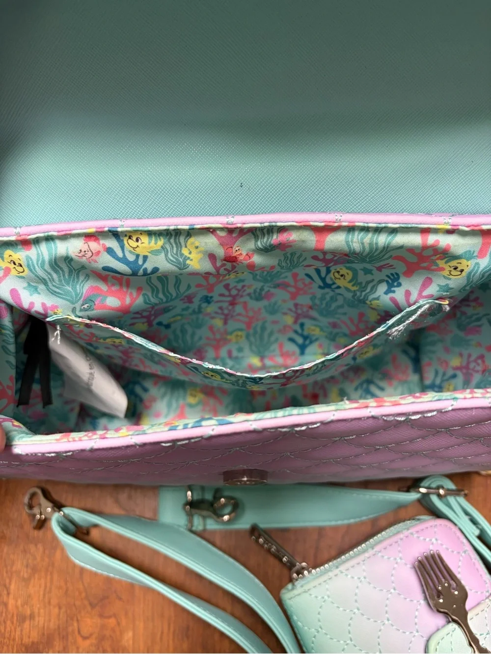 Loungefly Little Mermaid crossbody purse and matching wallet